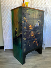 Load image into Gallery viewer, Hand-Painted Tallboy Chest of Drawers – Nature & Birds Design