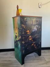 Load image into Gallery viewer, Hand-Painted Tallboy Chest of Drawers – Nature & Birds Design