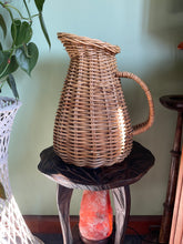 Load image into Gallery viewer, Large wicker pitcher/vase/jug-Vintage