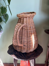 Load image into Gallery viewer, Large wicker pitcher/vase/jug-Vintage