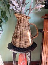 Load image into Gallery viewer, Large wicker pitcher/vase/jug-Vintage