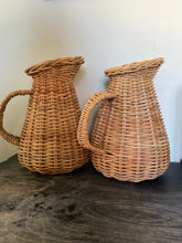 Load image into Gallery viewer, Large wicker pitcher/vase/jug-Vintage