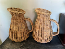Load image into Gallery viewer, Large wicker pitcher/vase/jug-Vintage