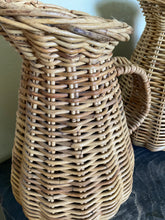 Load image into Gallery viewer, Large wicker pitcher/vase/jug-Vintage