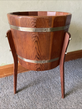 Load image into Gallery viewer, Vintage Barrel Plant Stand 1970s