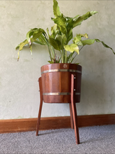 Load image into Gallery viewer, Vintage Barrel Plant Stand 1970s