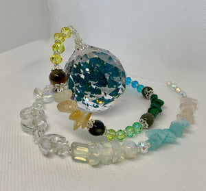 Hanging Crystal-Gemstones with A Sun & Moon