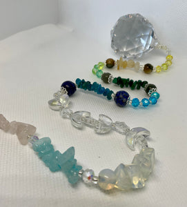 Hanging Crystal-Gemstones with A Sun & Moon