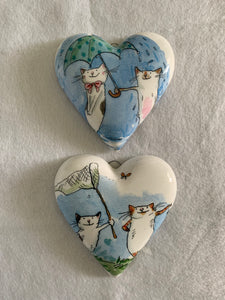 Decoupaged  Hanging Hearts-Set of 4, Friendship