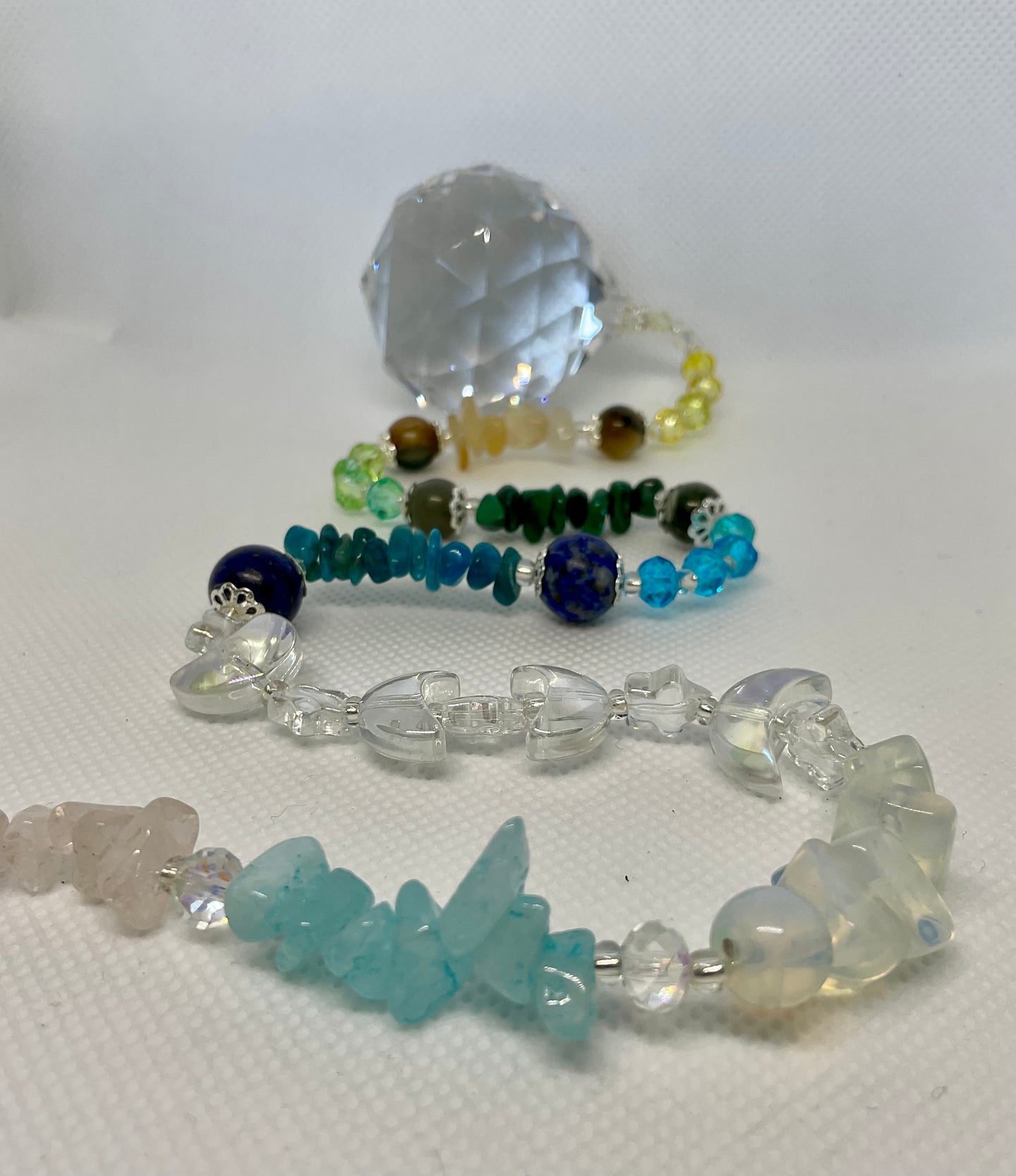 Hanging Crystal-Gemstones with A Sun & Moon