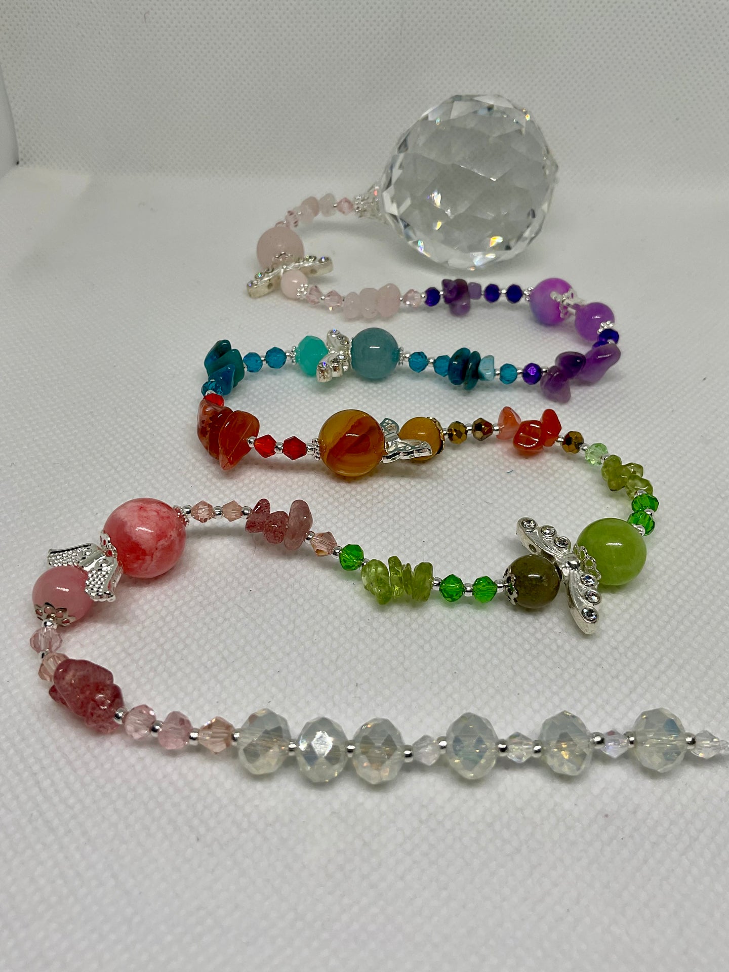 Hanging Crystal-Mixed gemstones & Angels