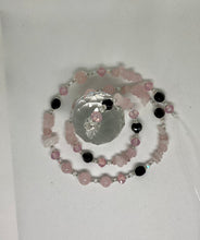 Load image into Gallery viewer, Hanging Crystal-Rose Quartz &amp; Black
