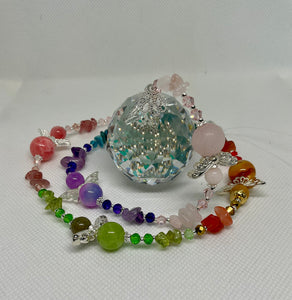 Hanging Crystal-Mixed gemstones & Angels