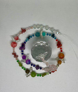 Hanging Crystal-Mixed gemstones & Angels