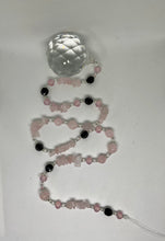 Load image into Gallery viewer, Hanging Crystal-Rose Quartz &amp; Black
