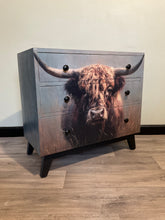 Load image into Gallery viewer, Highland Cow Decoupage Chest of Drawers
