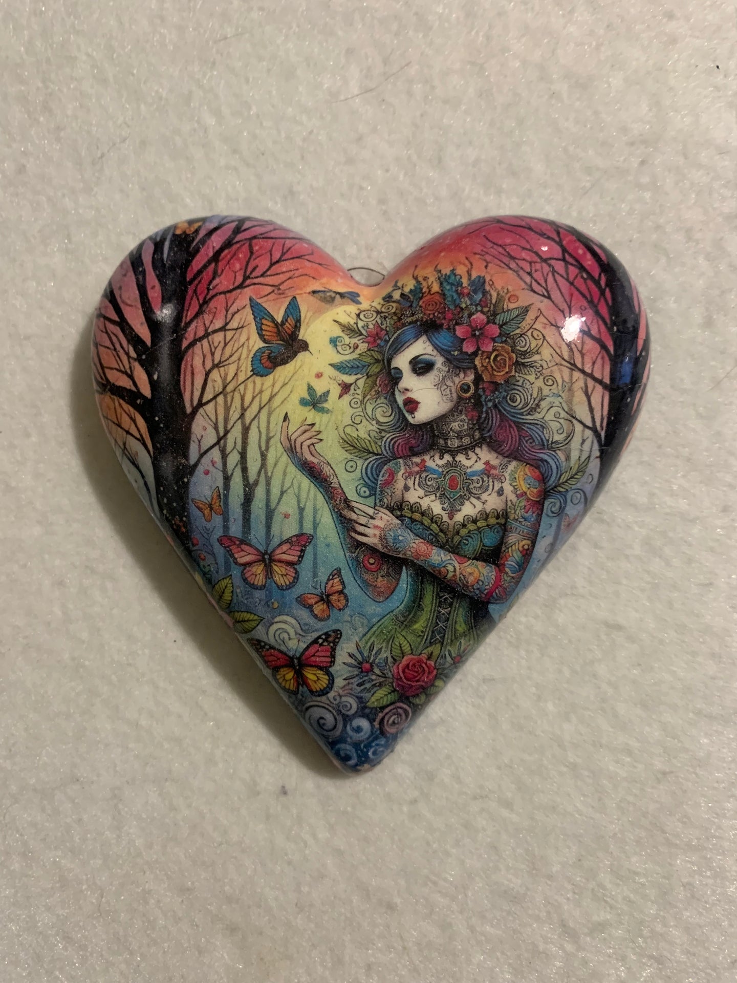 Decoupaged  Hanging Heart