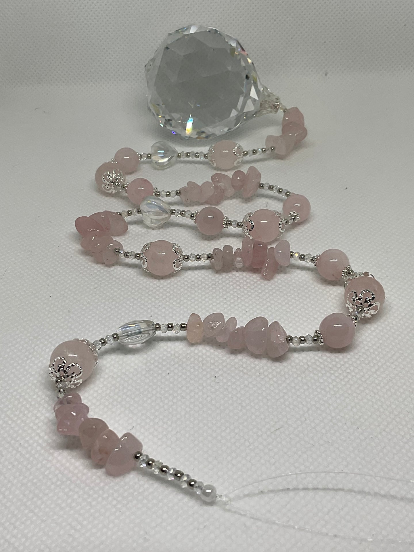 Hanging Crystal-Rose Quartz