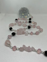 Load image into Gallery viewer, Hanging Crystal-Rose Quartz &amp; Black
