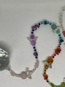 Hanging Crystal-Mixed gemstones & Angels