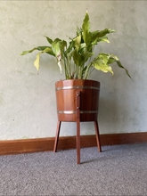 Load image into Gallery viewer, Vintage Barrel Plant Stand 1970s
