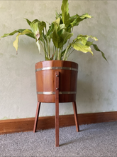 Load image into Gallery viewer, Vintage Barrel Plant Stand 1970s
