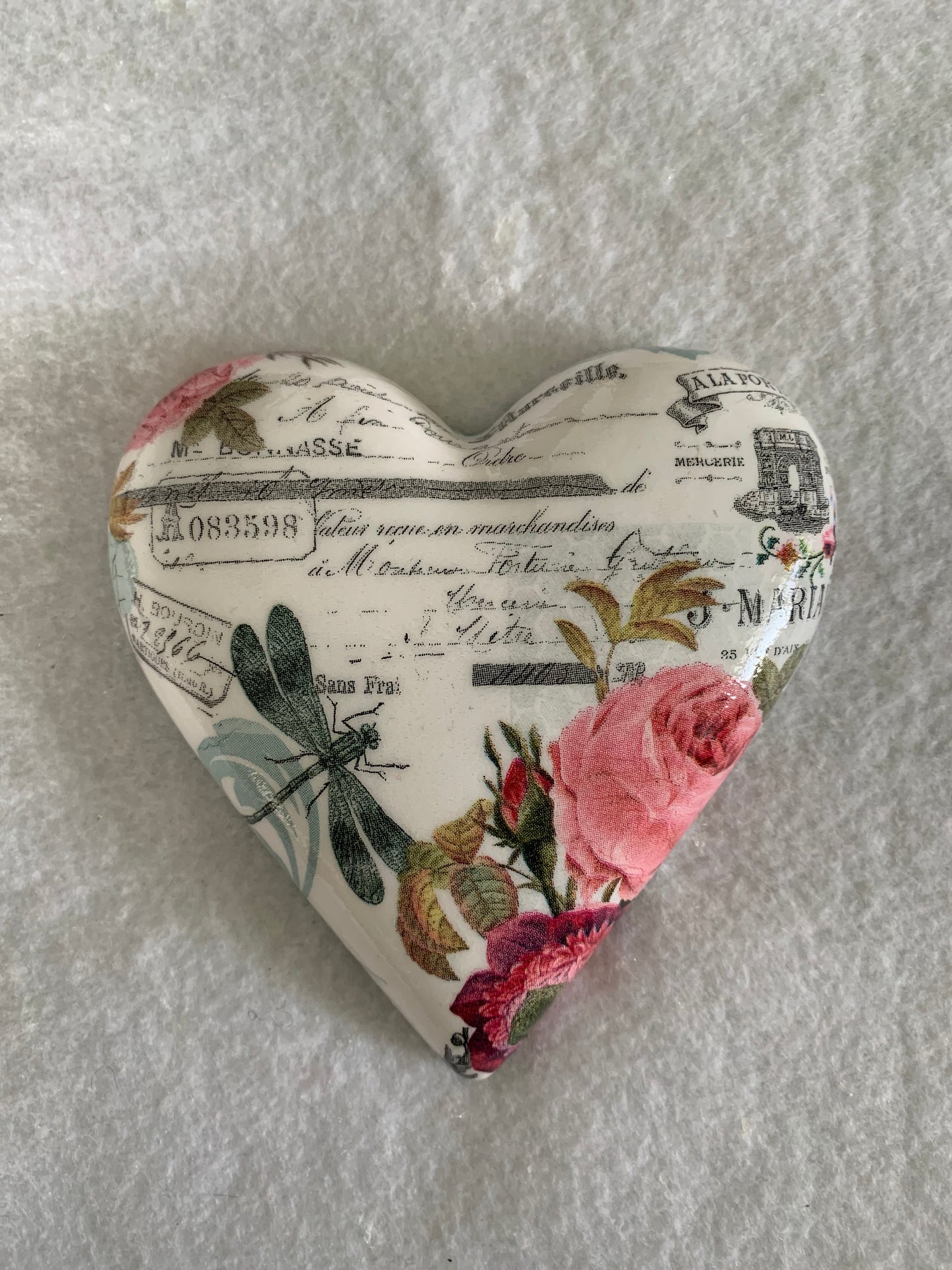 Decoupaged  Hanging Heart