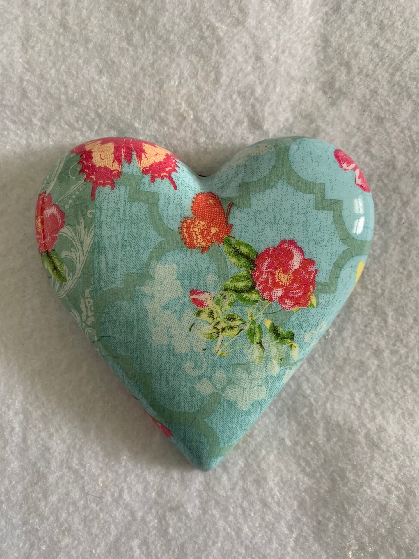 Decoupaged  Hanging Heart.