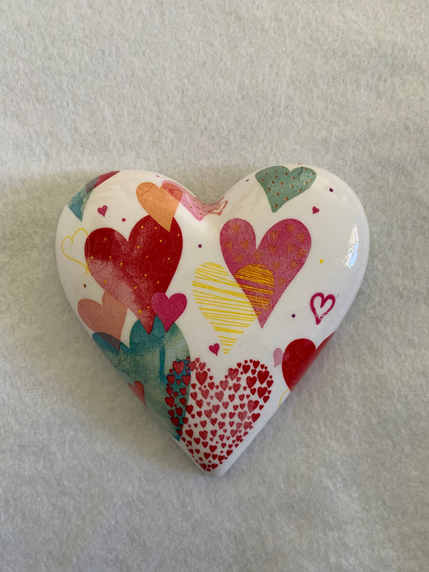 Decoupaged  Hanging Heart.