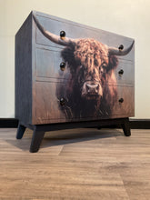 Load image into Gallery viewer, Highland Cow Decoupage Chest of Drawers
