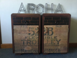 Vintage/Brick/Trolley- Matching Bedsides