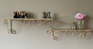 Vintage wrought iron shelves