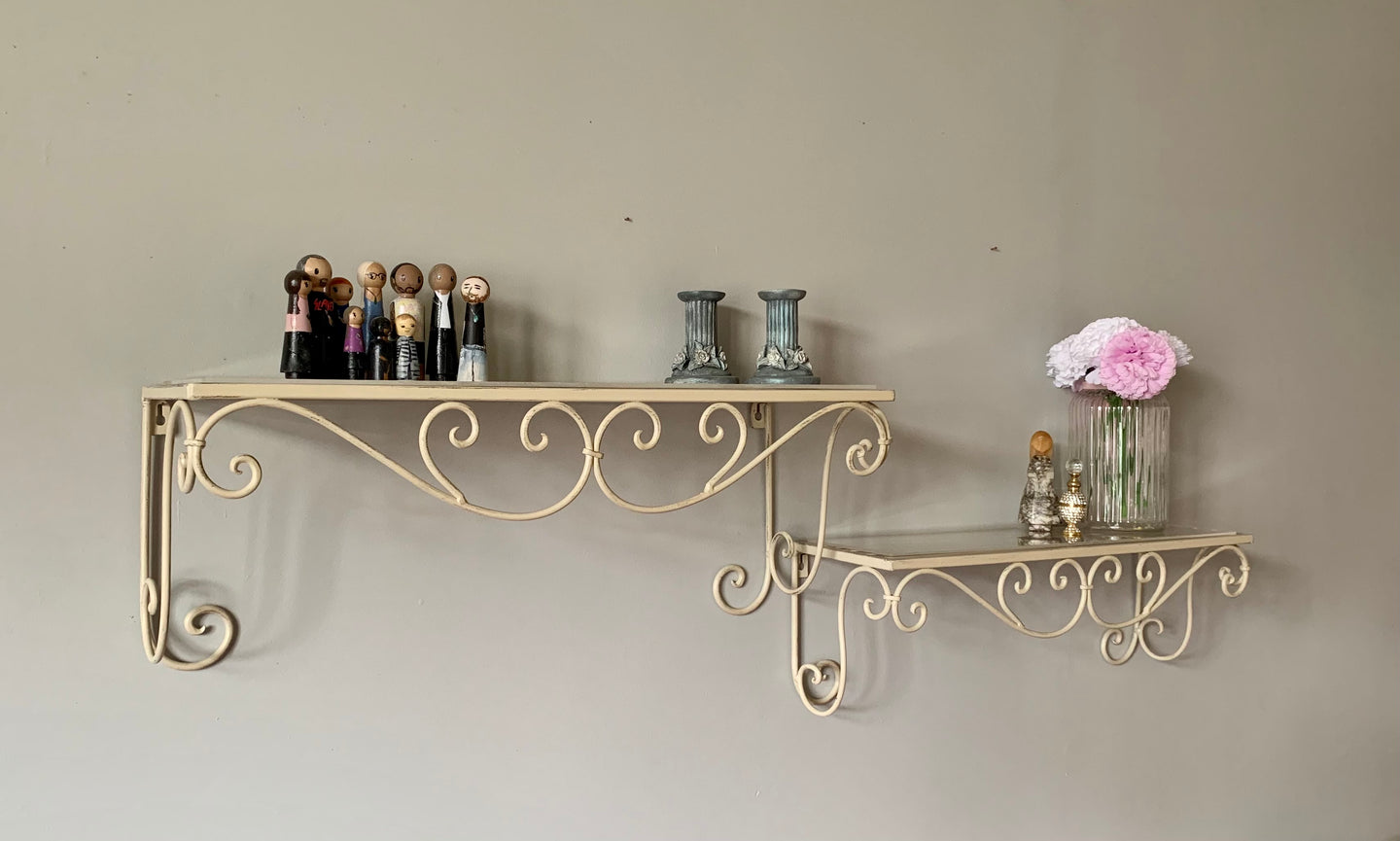 Vintage wrought iron shelves