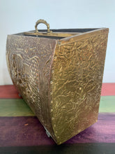 Load image into Gallery viewer, Vintage Hammered Brass Magazine Rack

