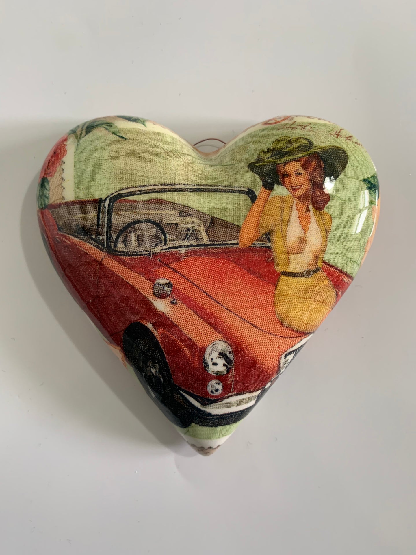 Decoupaged  Hanging Heart