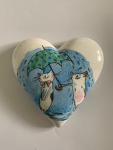 Load image into Gallery viewer, Decoupaged  Hanging Hearts-Set of 4
