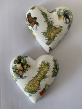 Load image into Gallery viewer, Decoupaged Hanging Hearts x2
