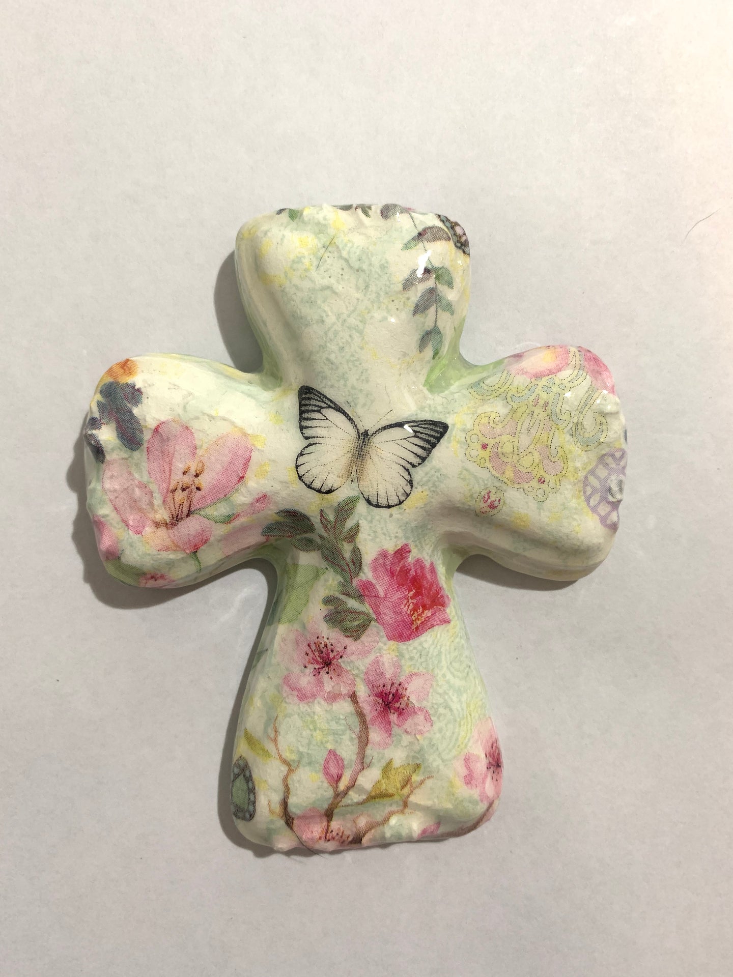 Decoupaged  Hanging Cross